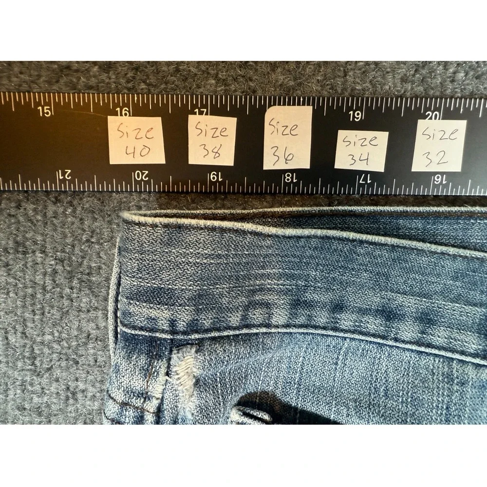Wrangler 20X Jeans Mens 40x34 Blue Denim Straight Leg‎ Light Wash Distressed
